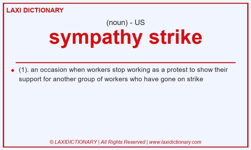 Definition sympathy strike in American English