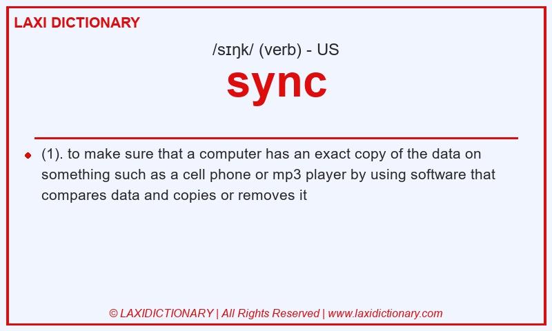Definition sync in American English