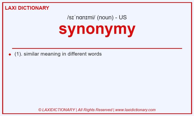 Definition synonymy in American English