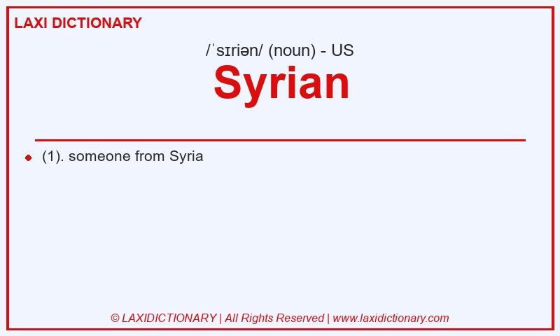 Definition Syrian in American English