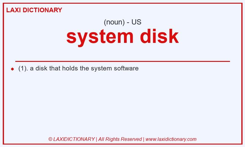 Definition system disk in American English