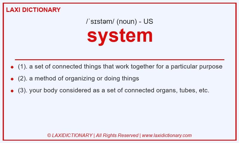Definition system in American English