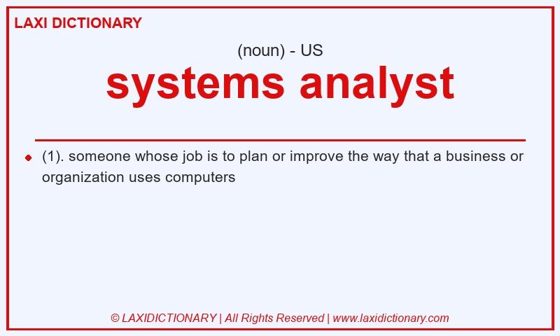 Definition systems analyst in American English