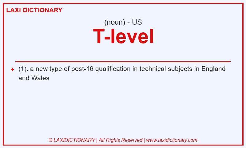 Definition T-level in American English