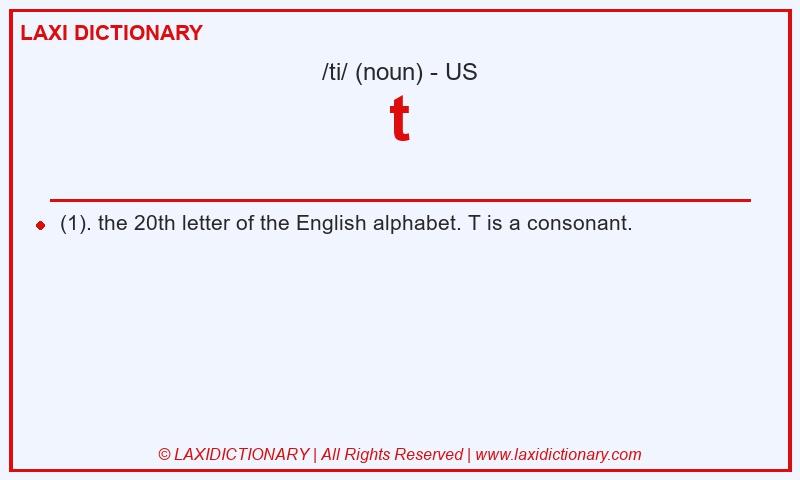Definition t in American English