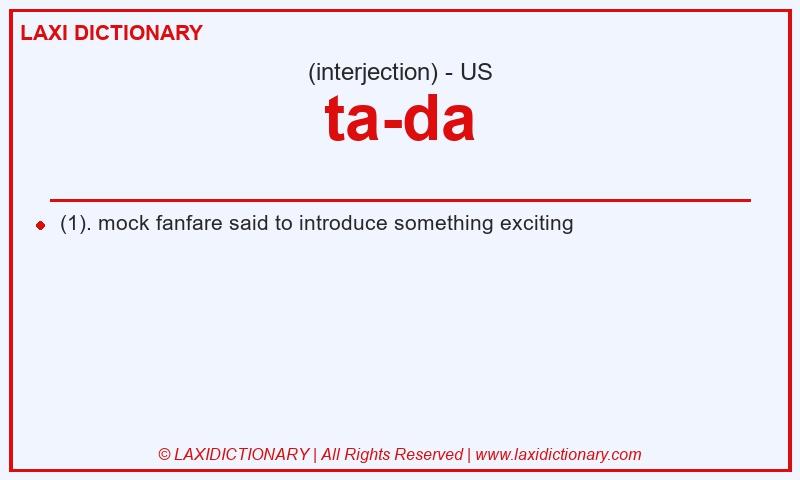 Definition ta-da in American English