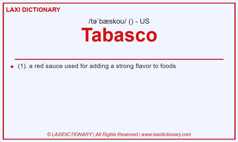 Definition Tabasco in American English
