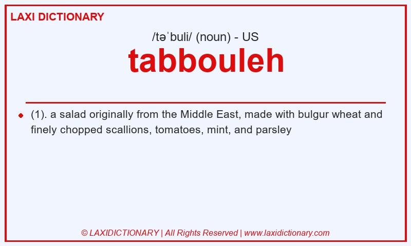 Definition tabbouleh in American English
