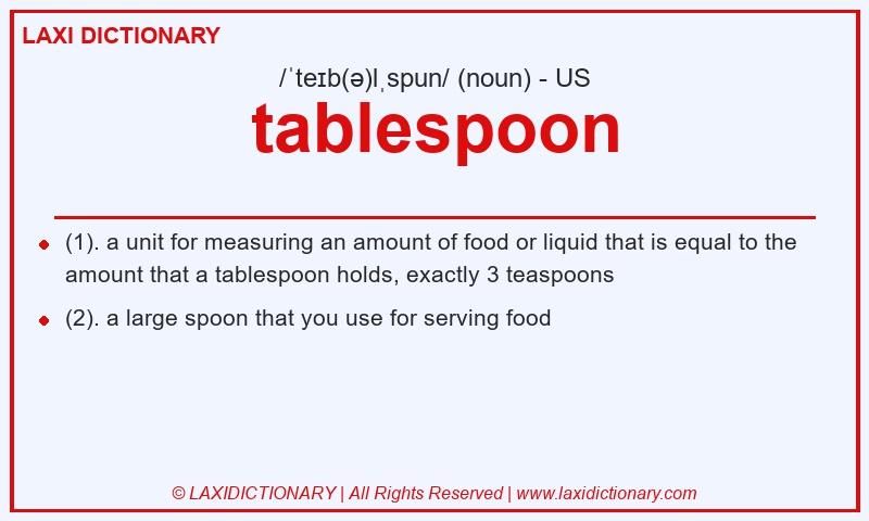 Definition tablespoon in American English