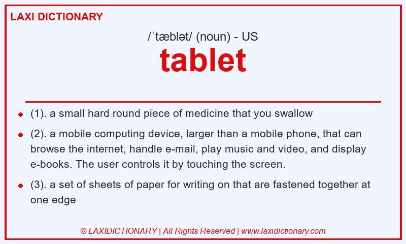 Definition tablet in American English