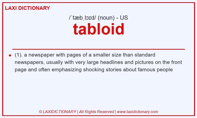 Definition tabloid in American English