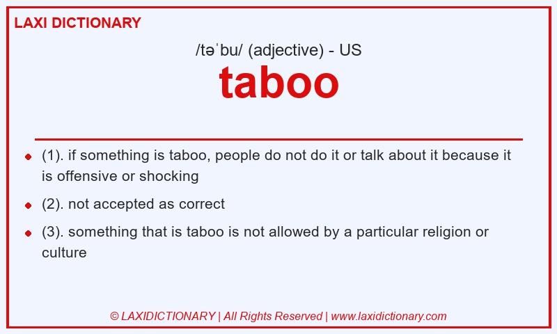 Definition taboo in American English