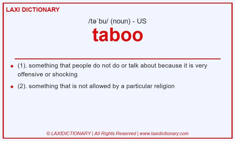 Definition taboo in American English