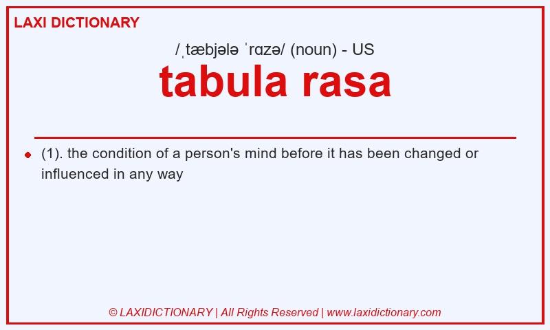 Definition tabula rasa in American English