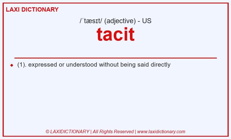Definition tacit in American English