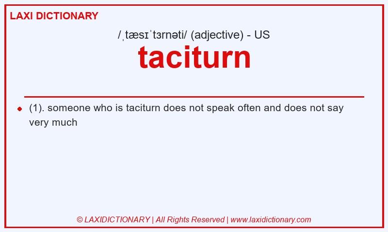 Definition taciturn in American English