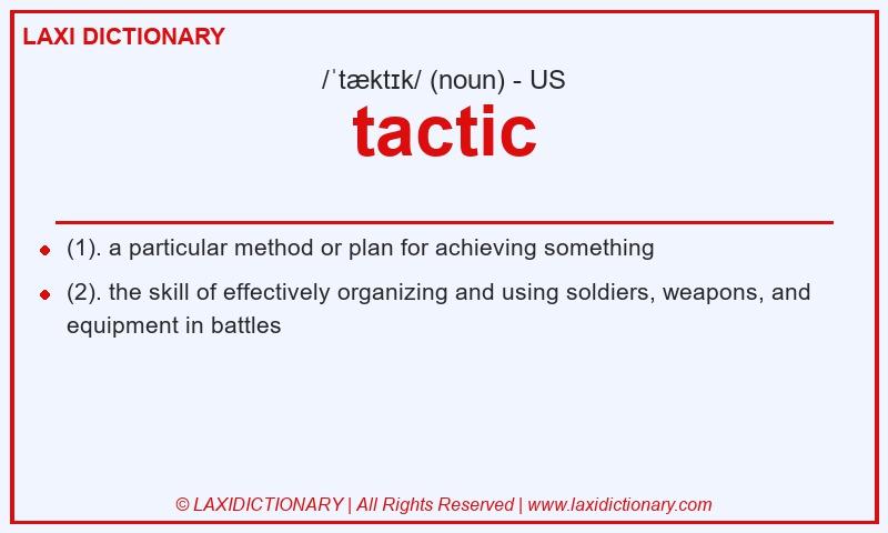 Definition tactic in American English