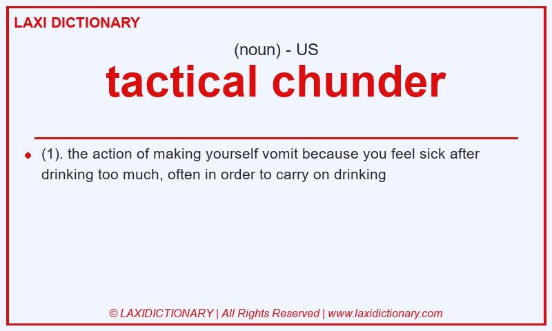 Definition tactical chunder in American English