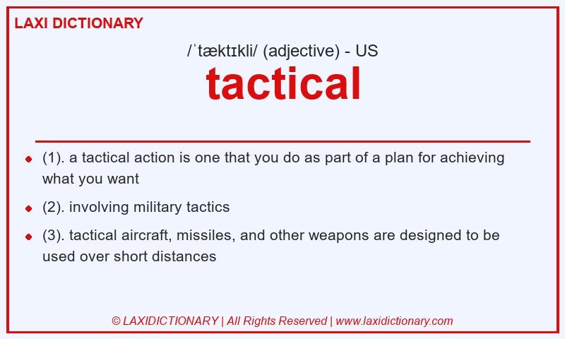 Definition tactical in American English