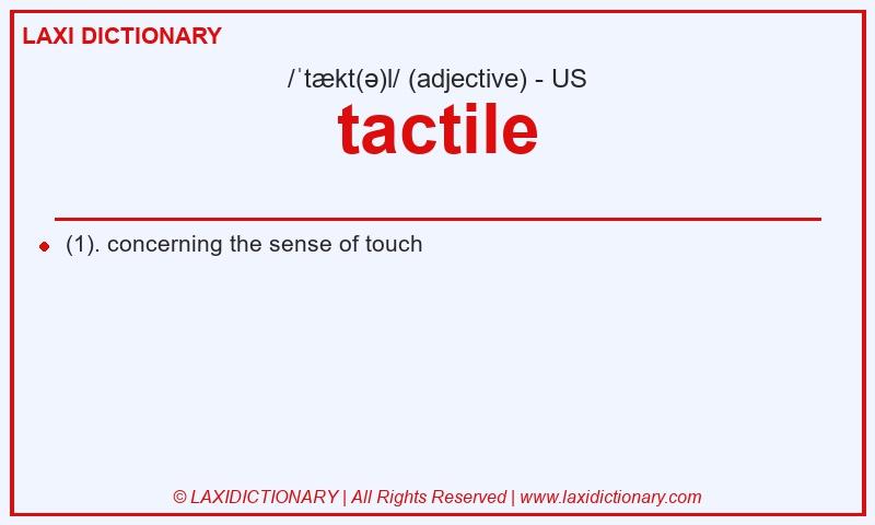 Definition tactile in American English
