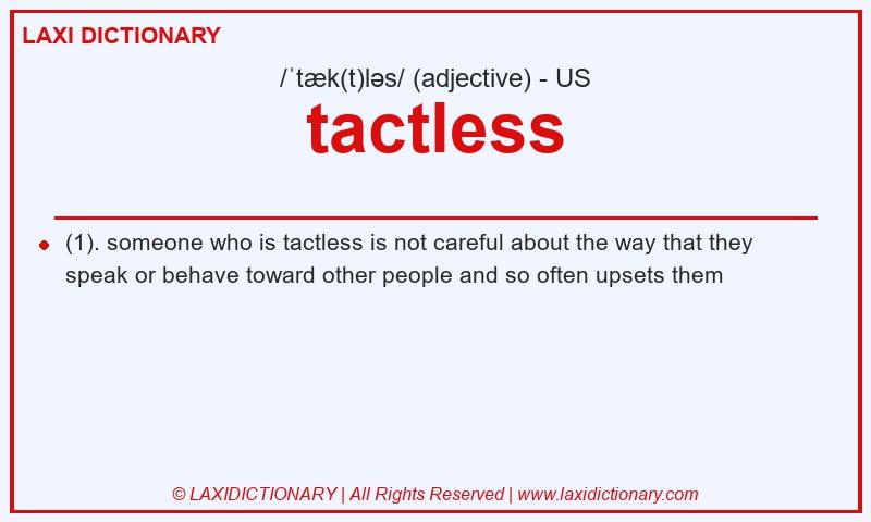 Definition tactless in American English