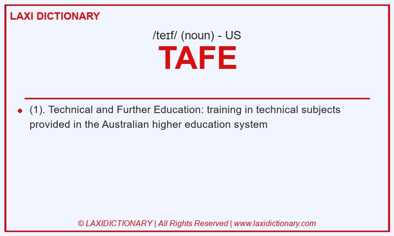 Definition TAFE in American English