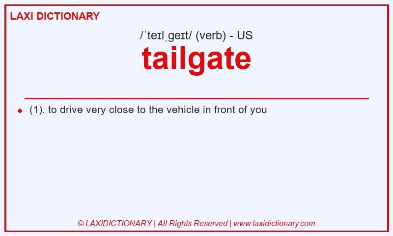 Definition tailgate in American English