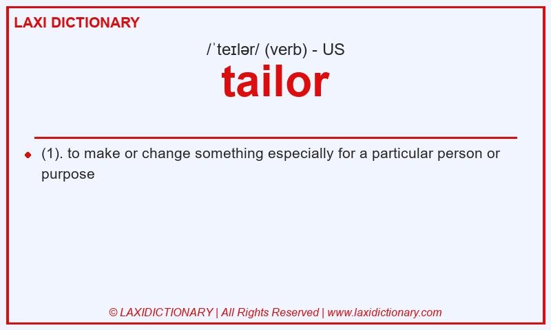 Definition tailor in American English