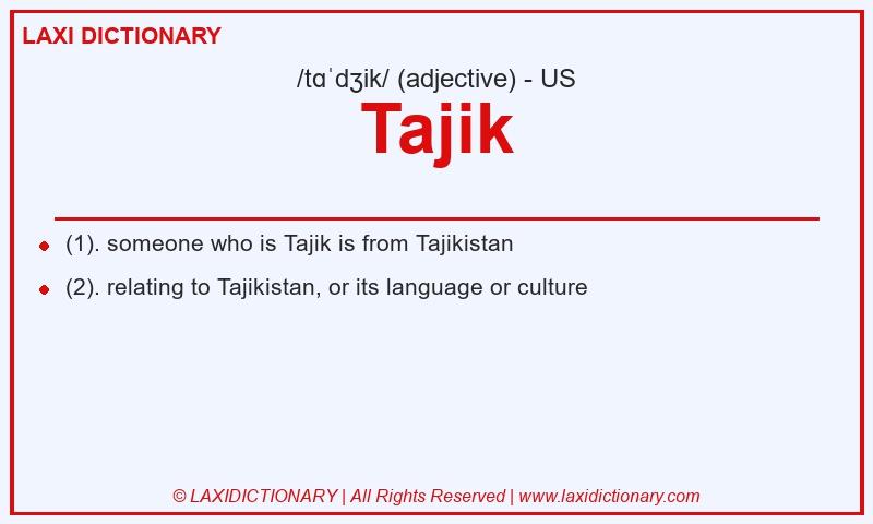 Definition Tajik in American English