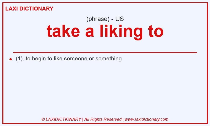 Definition take a liking to in American English