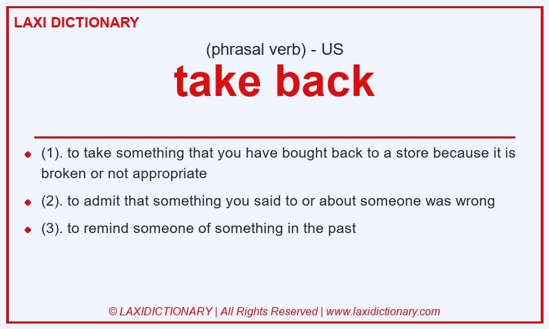 Definition take back in American English