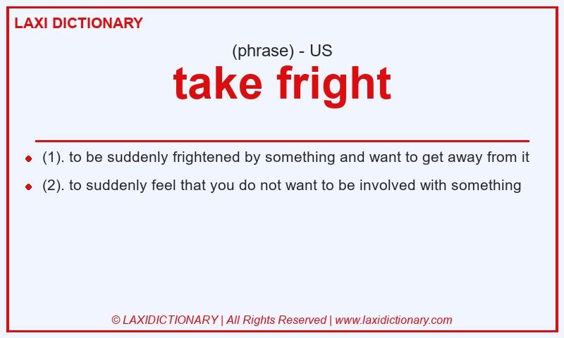 Definition take fright in American English