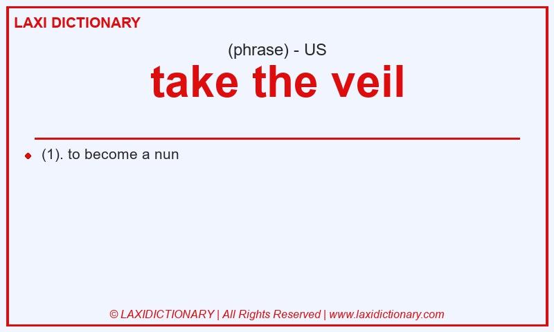 Definition take the veil in American English