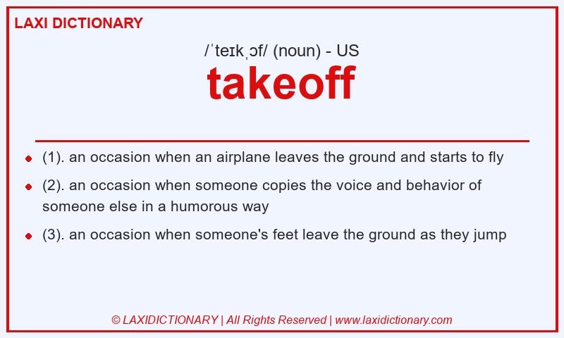 Definition takeoff in American English