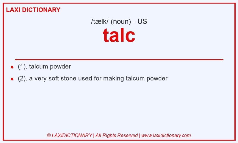 Definition talc in American English