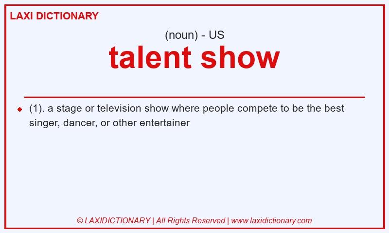 Definition talent show in American English