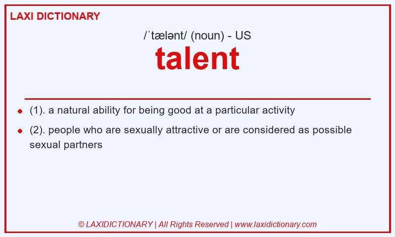 Definition talent in American English