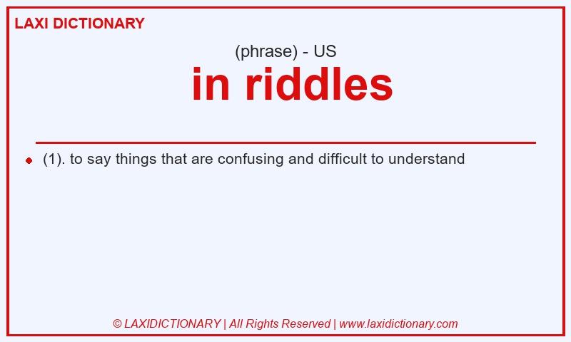 Definition  in riddles in American English