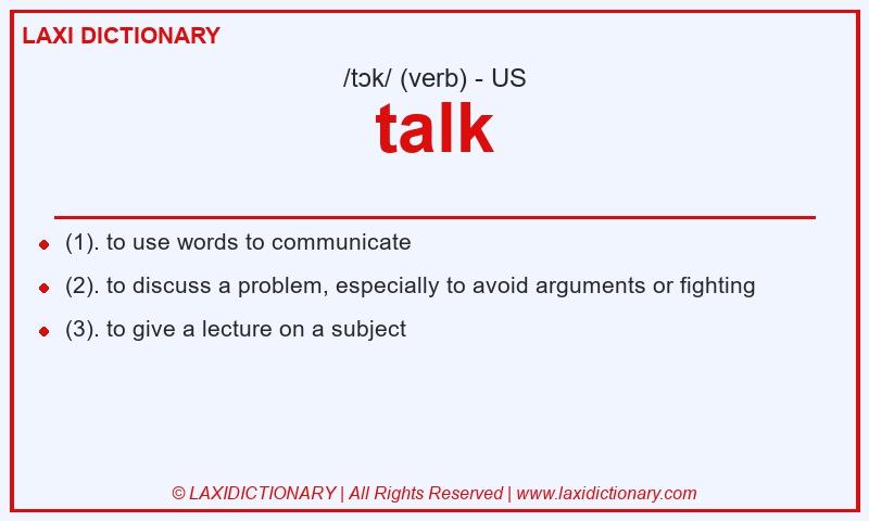Definition talk in American English