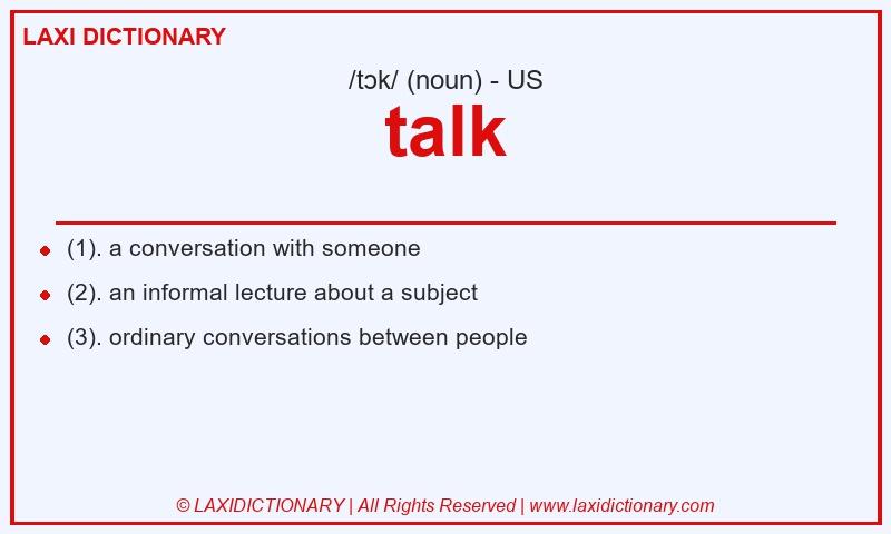 Definition talk in American English