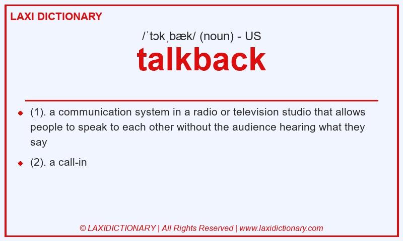 Definition talkback in American English
