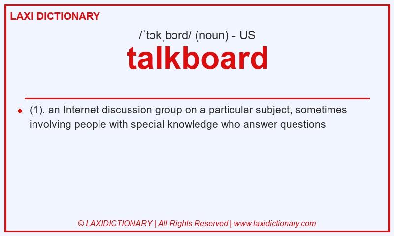 Definition talkboard in American English