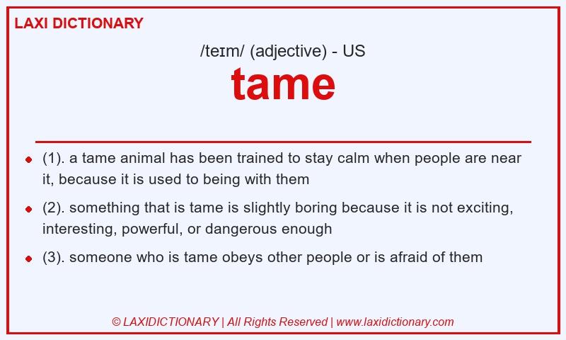 Definition tame in American English