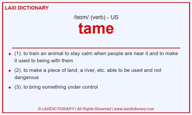 Definition tame in American English