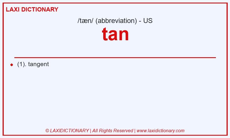 Definition tan in American English
