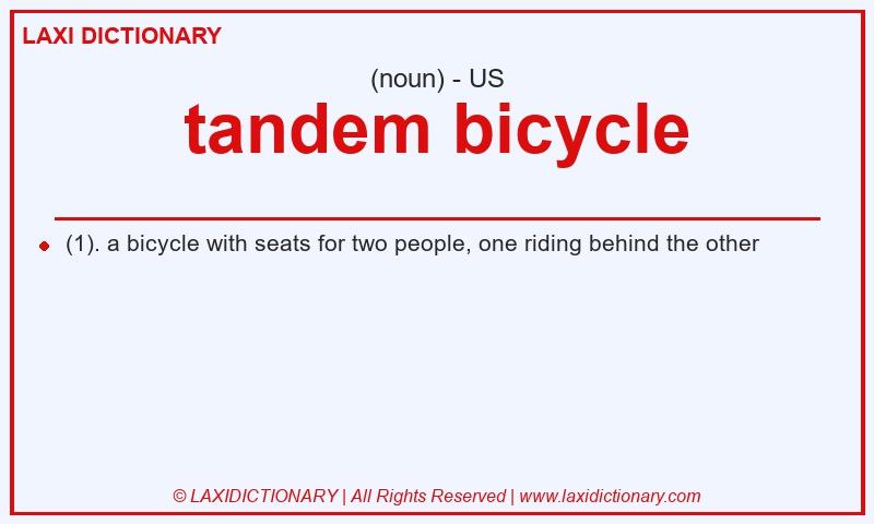 Definition tandem bicycle in American English