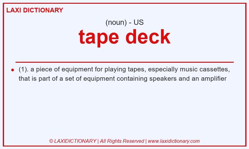Definition tape deck in American English