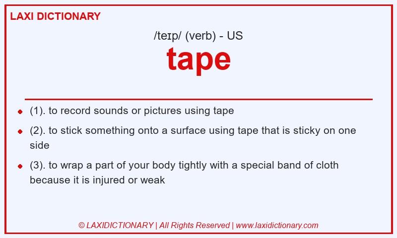 Definition tape in American English