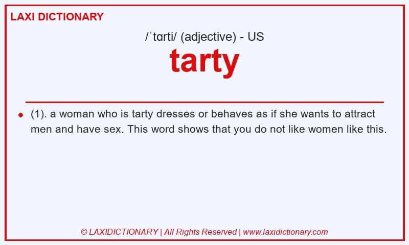 Definition tarty in American English