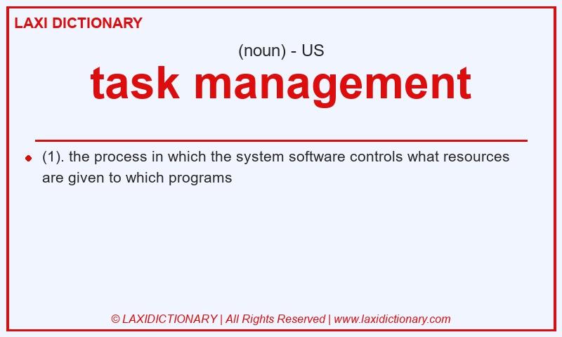 Definition task management in American English